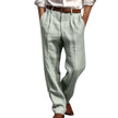 WELLTH HOUSE Men's Linen Blend Straight Leg Office Pants - Wellth House