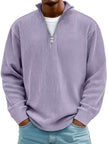 WELLTH HOUSE Men's Corduroy Zipper Collar Sweatshirt - Wellth House