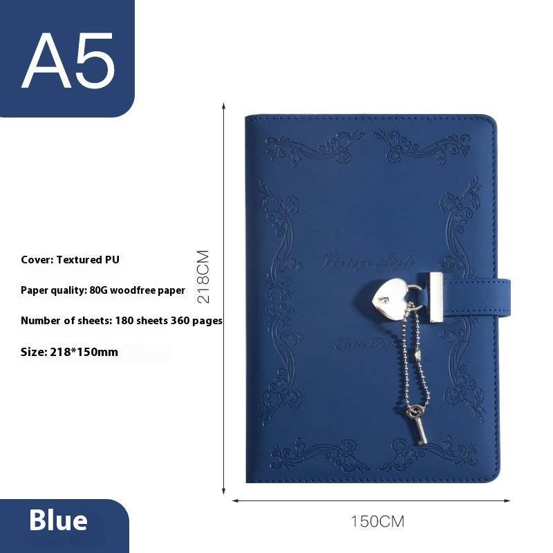 WELLTH HOUSE PU Creative Lock Diary Book - Wellth House