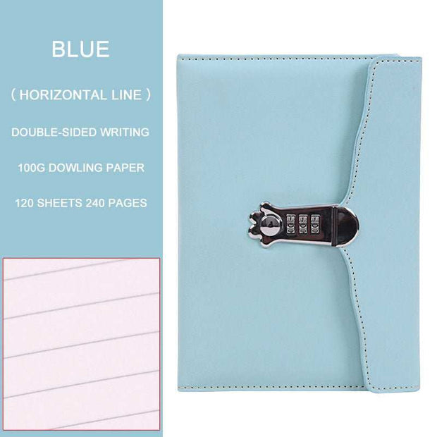 WELLTH HOUSE Diary Cipher Book With Lock - Wellth House