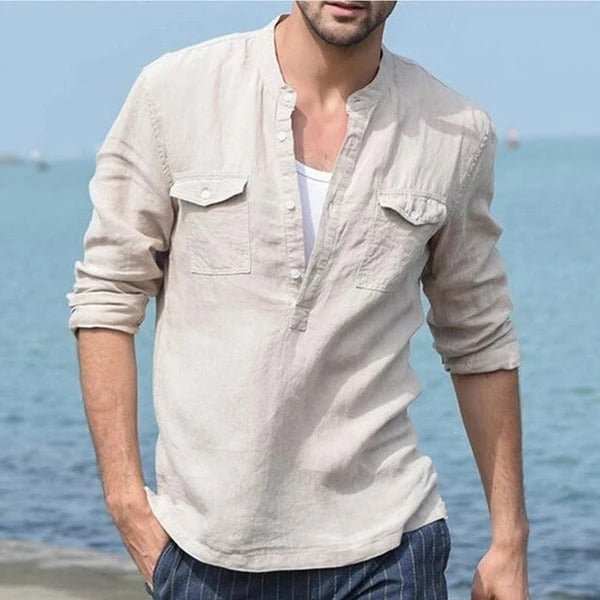 WELLTH HOUSE Long Sleeve Cotton Shirt Men - Wellth House