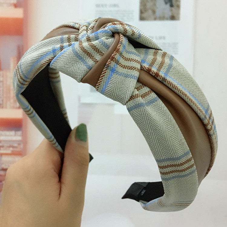 WELLTH HOUSE Houndstooth Wide-Brim Retro Headband - Wellth House