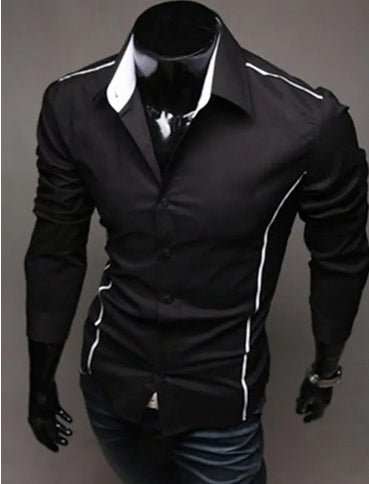 WELLTH HOUSE Printed Cotton Slim Shirt Men Long Sleeve - Wellth House