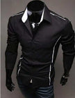 WELLTH HOUSE Printed Cotton Slim Shirt Men Long Sleeve - Wellth House