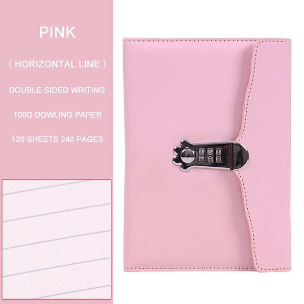 WELLTH HOUSE Diary Cipher Book With Lock - Wellth House