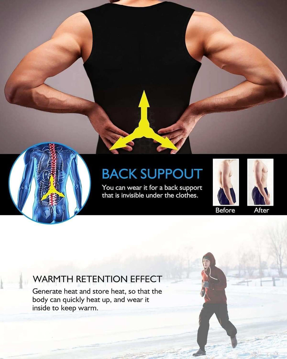 WELLTH HOUSE Men's Sauna Vest Waist Trainer Shirt - Wellth House