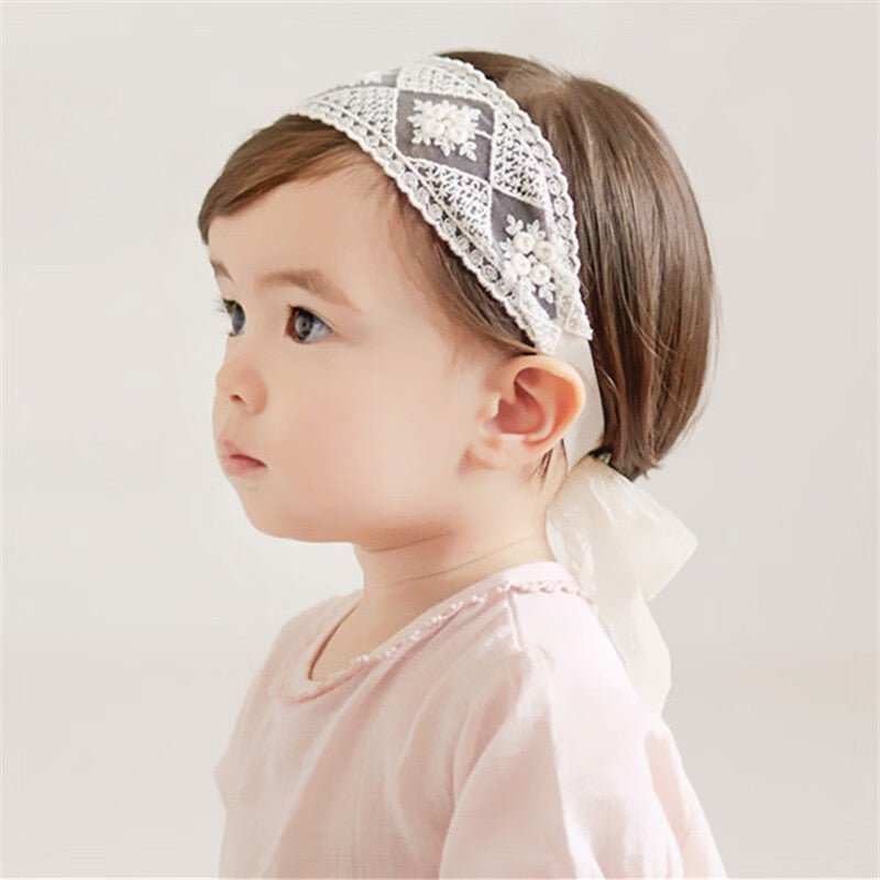 WELLTH HOUSE Baby Girls Bow Knot Lace Headband - Wellth House