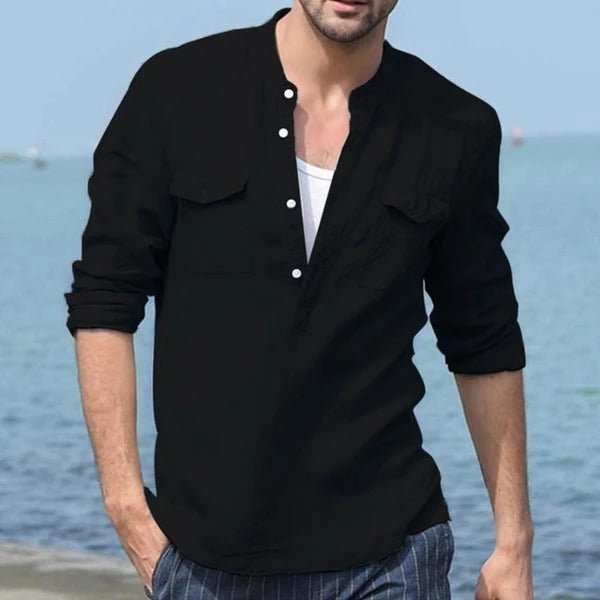 WELLTH HOUSE Long Sleeve Cotton Shirt Men - Wellth House