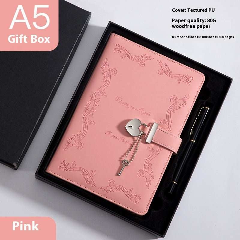 WELLTH HOUSE PU Creative Lock Diary Book - Wellth House