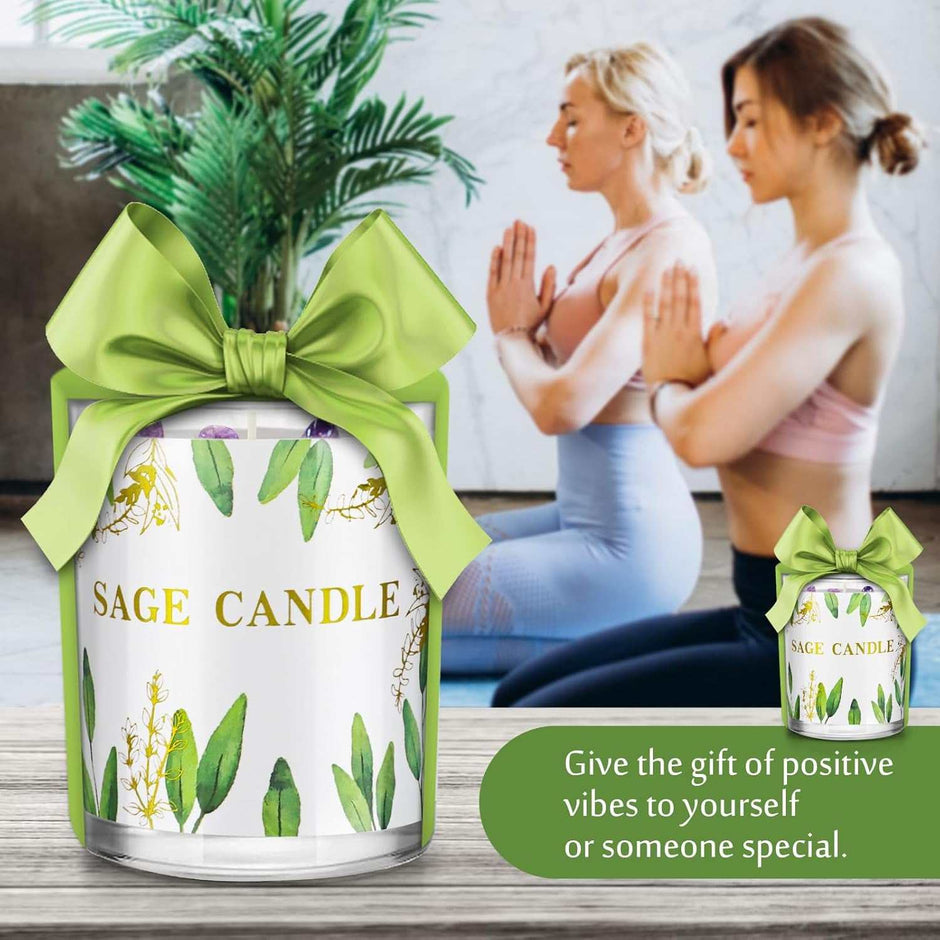 WELLTH HOUSE Sage Crystal Scented Candle Gift Set - Wellth House