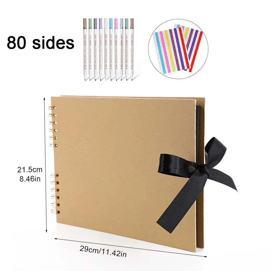 WELLTH HOUSE DIY Black Kraft Paper Scrapbook Album - Wellth House