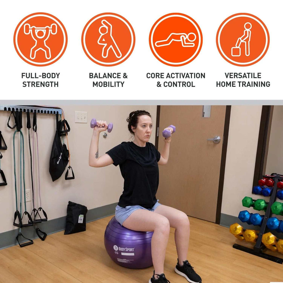 WELLTH HOUSE 65cm Yellow Fitness Exercise Ball - Wellth House