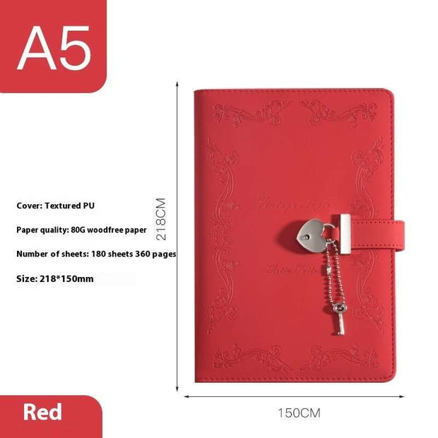 WELLTH HOUSE PU Creative Lock Diary Book - Wellth House