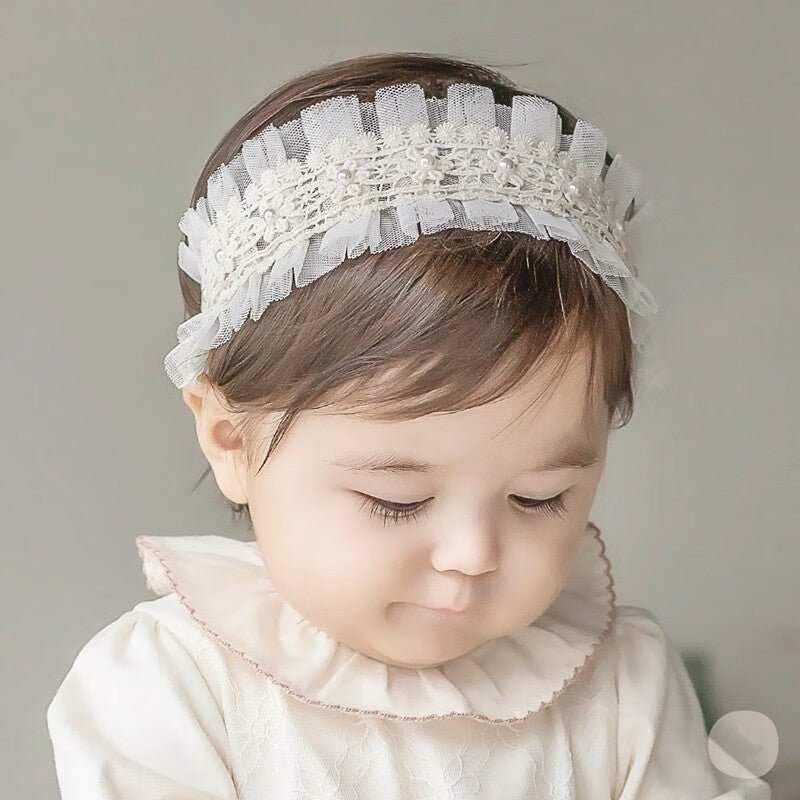 WELLTH HOUSE Baby Girls Bow Knot Lace Headband - Wellth House