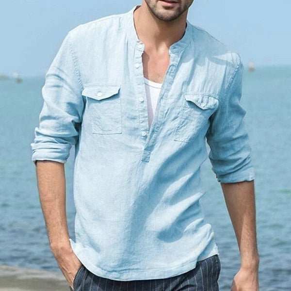 WELLTH HOUSE Long Sleeve Cotton Shirt Men - Wellth House