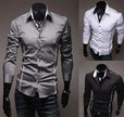 WELLTH HOUSE Printed Cotton Slim Shirt Men Long Sleeve - Wellth House