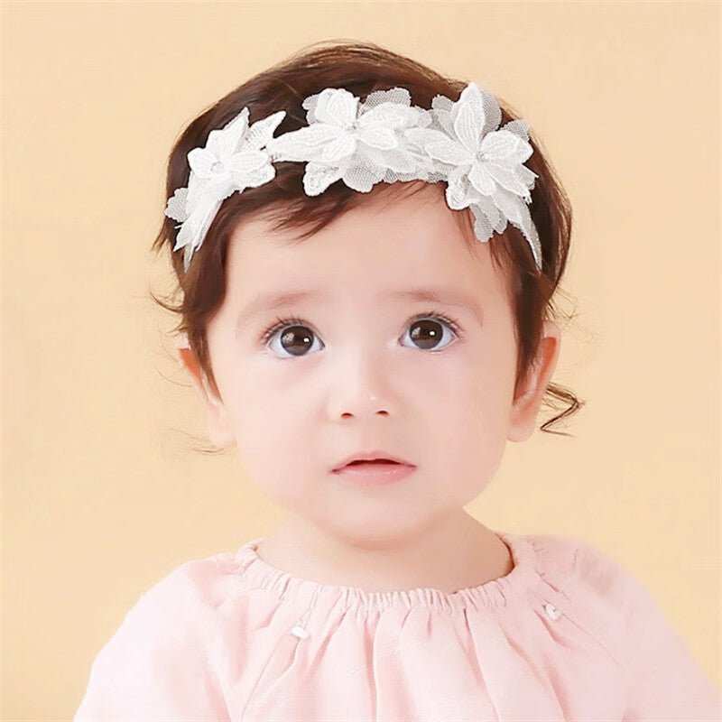 WELLTH HOUSE Baby Girls Bow Knot Lace Headband - Wellth House