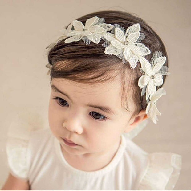 WELLTH HOUSE Baby Girls Bow Knot Lace Headband - Wellth House