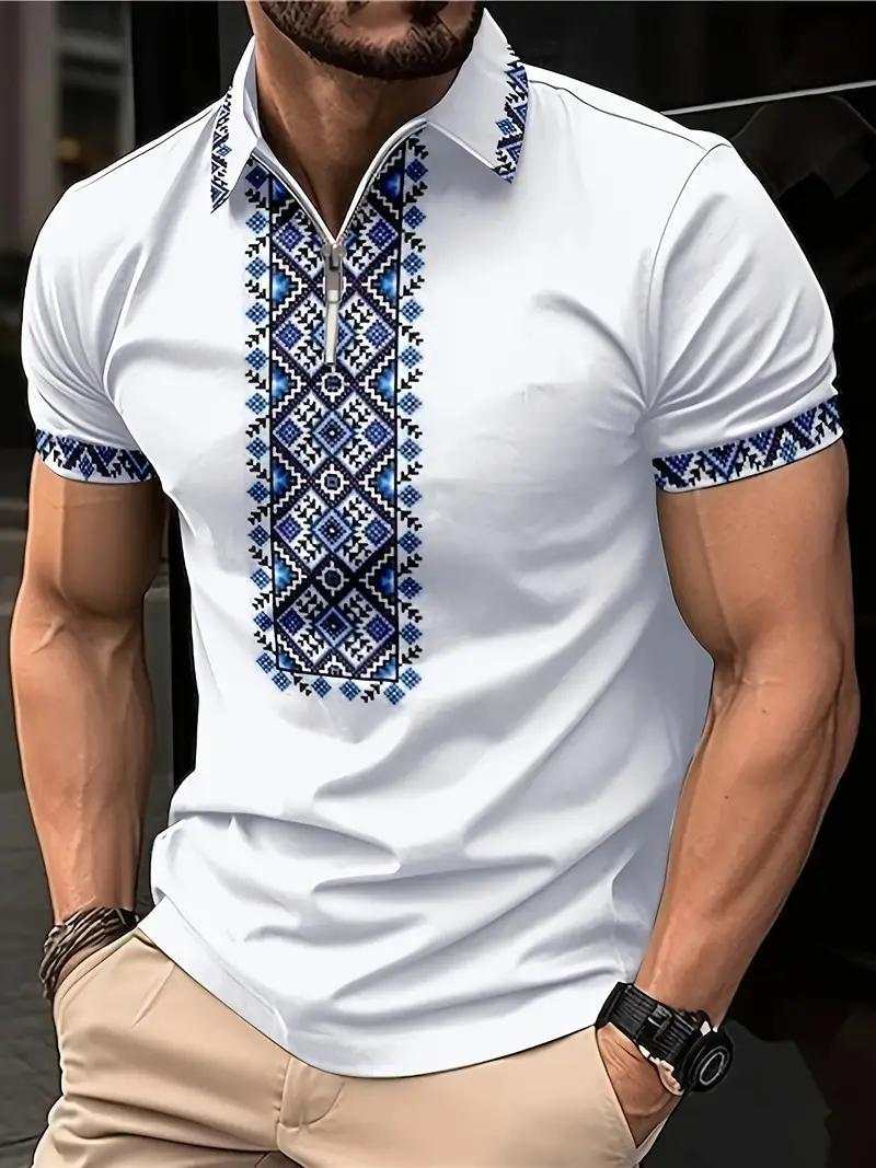 WELLTH HOUSE Printed Golf Shirt for Men - Wellth House