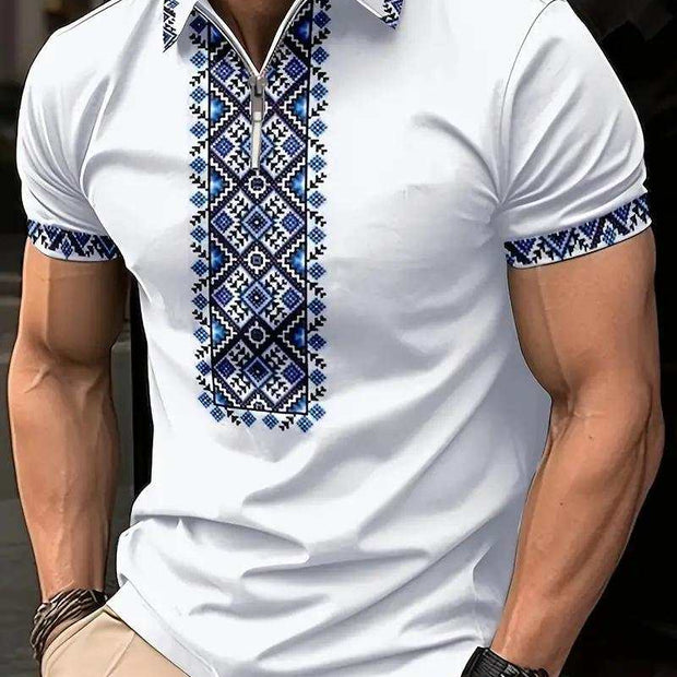 WELLTH HOUSE Printed Golf Shirt for Men - Wellth House