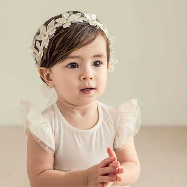WELLTH HOUSE Baby Girls Bow Knot Lace Headband - Wellth House