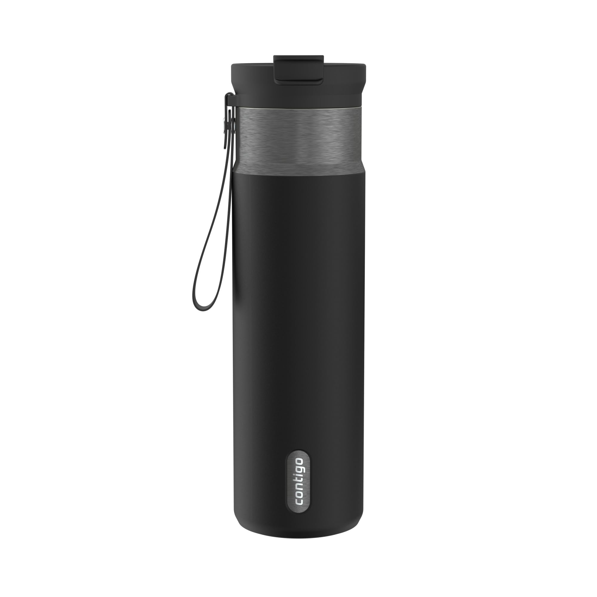 Contigo DualSip 24 oz Stainless Steel Vacuum-Insulated Water Bottle with Carry Strap & 2-in-1 Leakproof Lid (Straw or Spout), BPA-Free & Lead-Free, Dishwasher Safe
