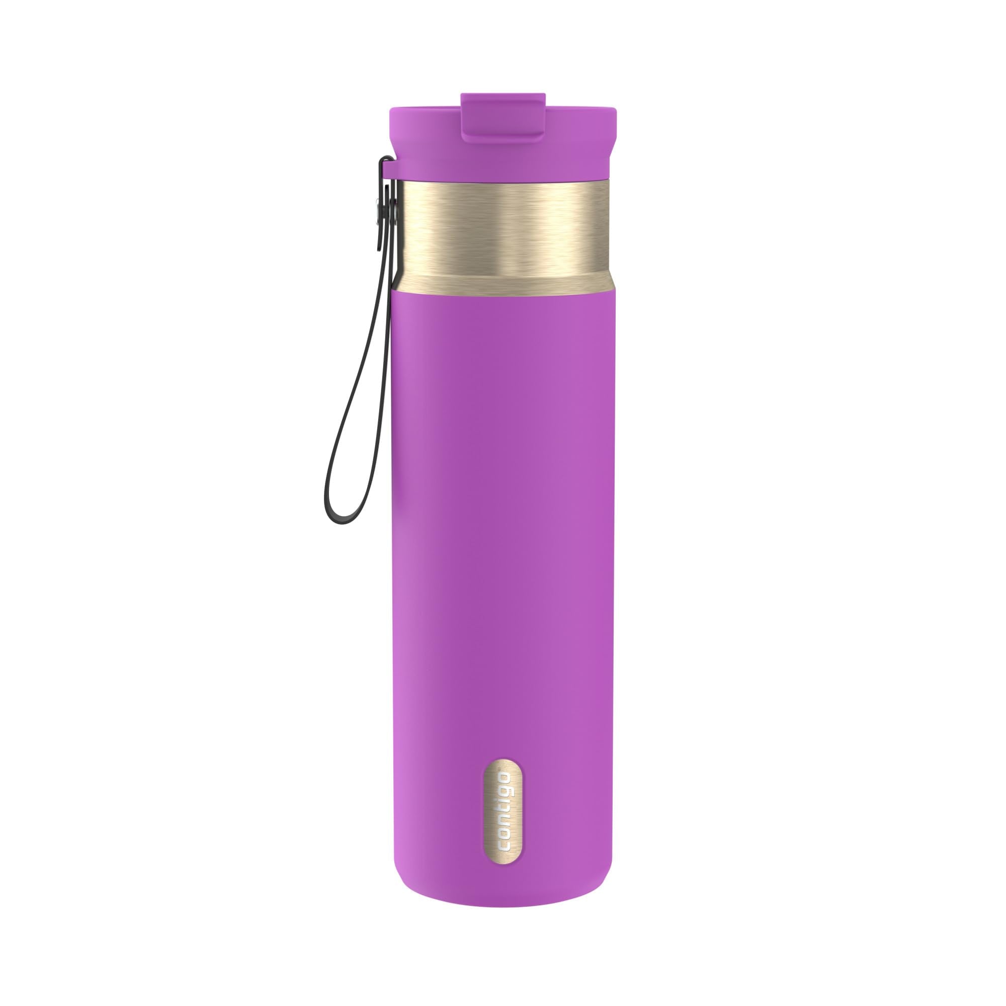 Contigo DualSip 24 oz Stainless Steel Vacuum-Insulated Water Bottle with Carry Strap & 2-in-1 Leakproof Lid (Straw or Spout), BPA-Free & Lead-Free, Dishwasher Safe