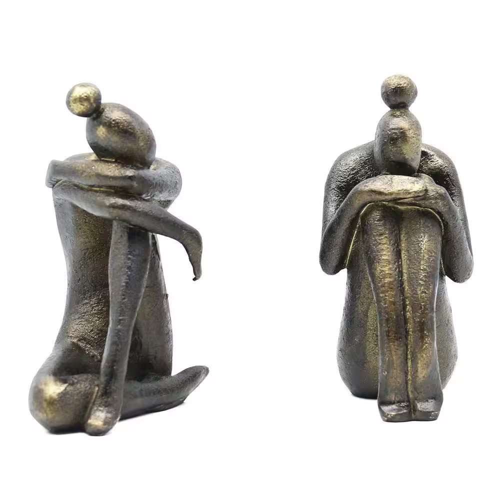 WELLTH HOUSE Girl Thinker Resin Bookends Bronze - Wellth House