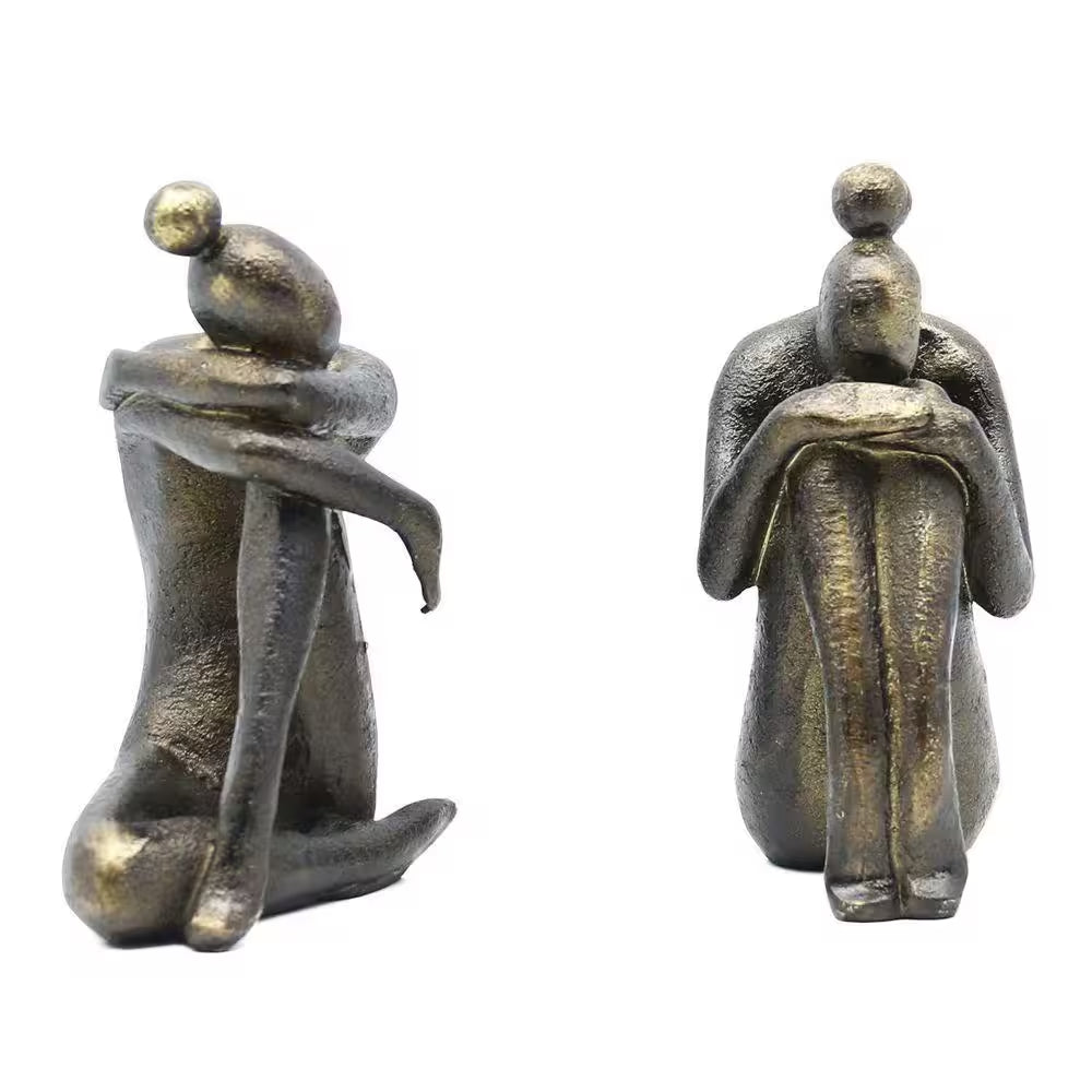 Girl Thinker Bookends, Non-Slip Book Holder, Book Ends for Shelves, Living Room, Office and Home Decor
