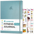 Clever Fox Fitness Journal PRO – Daily Workout Planner with Meal Planner & Habit Tracker – Gym Exercise Log Book for Women & Men – Fitness Planner Notebook – Lasts 6 Months 7x10” - Aquamarine