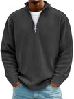 WELLTH HOUSE Men's Corduroy Zipper Collar Sweatshirt - Wellth House