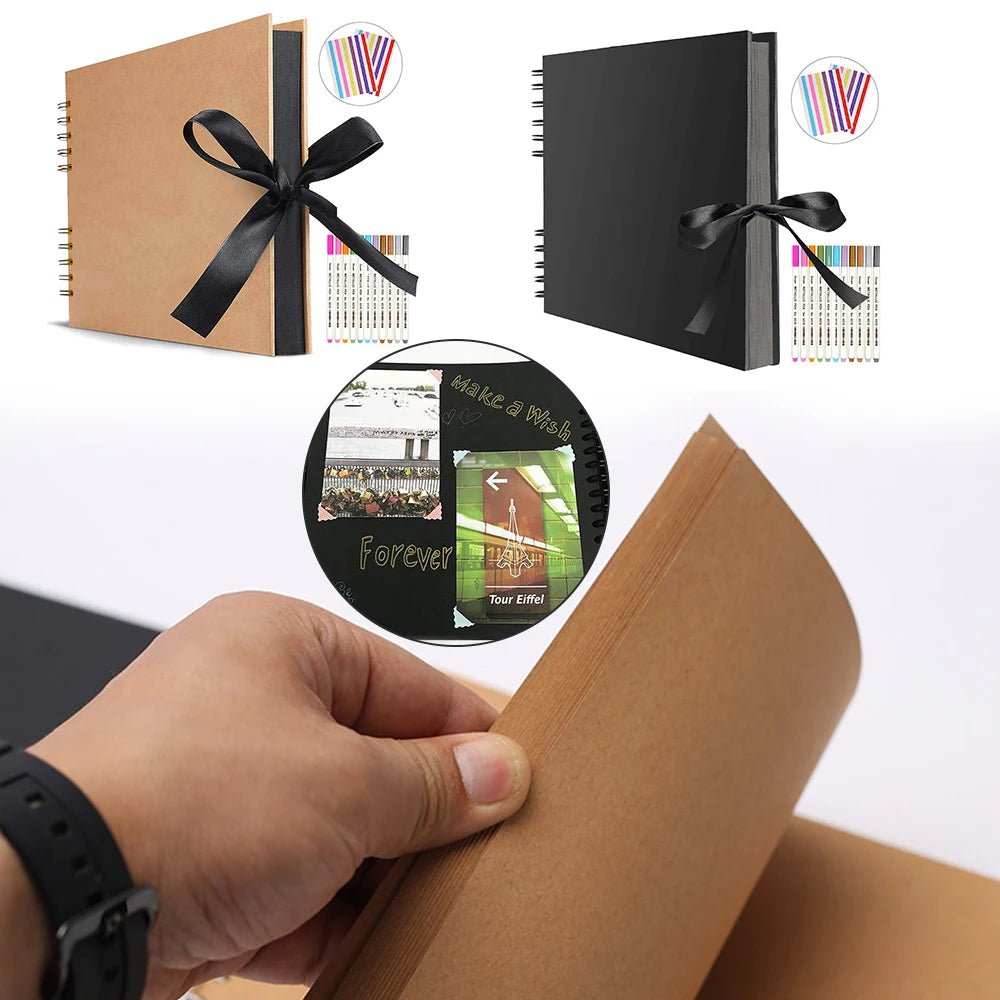 WELLTH HOUSE DIY Black Kraft Paper Scrapbook Album - Wellth House