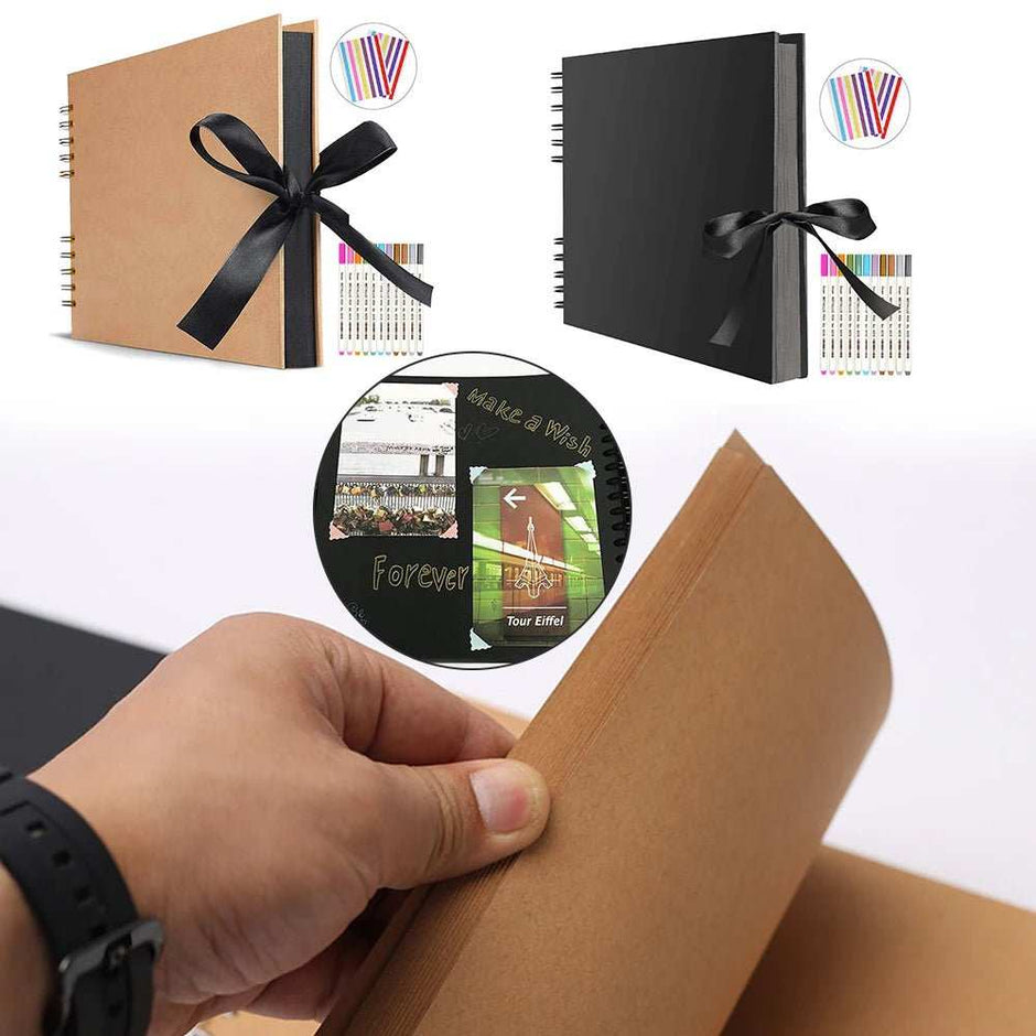 WELLTH HOUSE DIY Black Kraft Paper Scrapbook Album - Wellth House