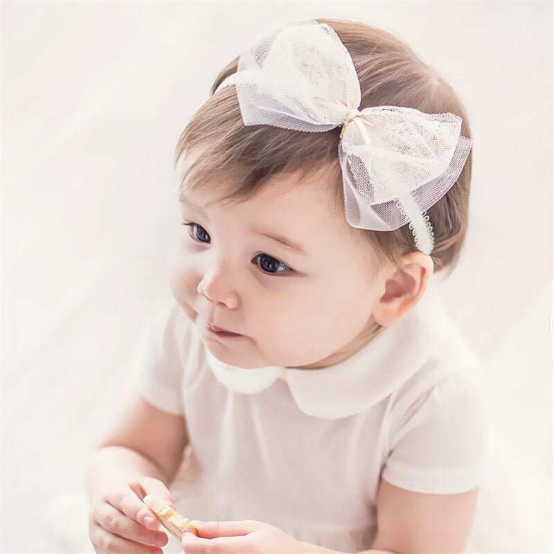 WELLTH HOUSE Baby Girls Bow Knot Lace Headband - Wellth House
