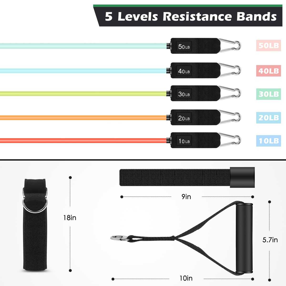 WELLTH HOUSE Resistance Bands with Handles Set - Wellth House