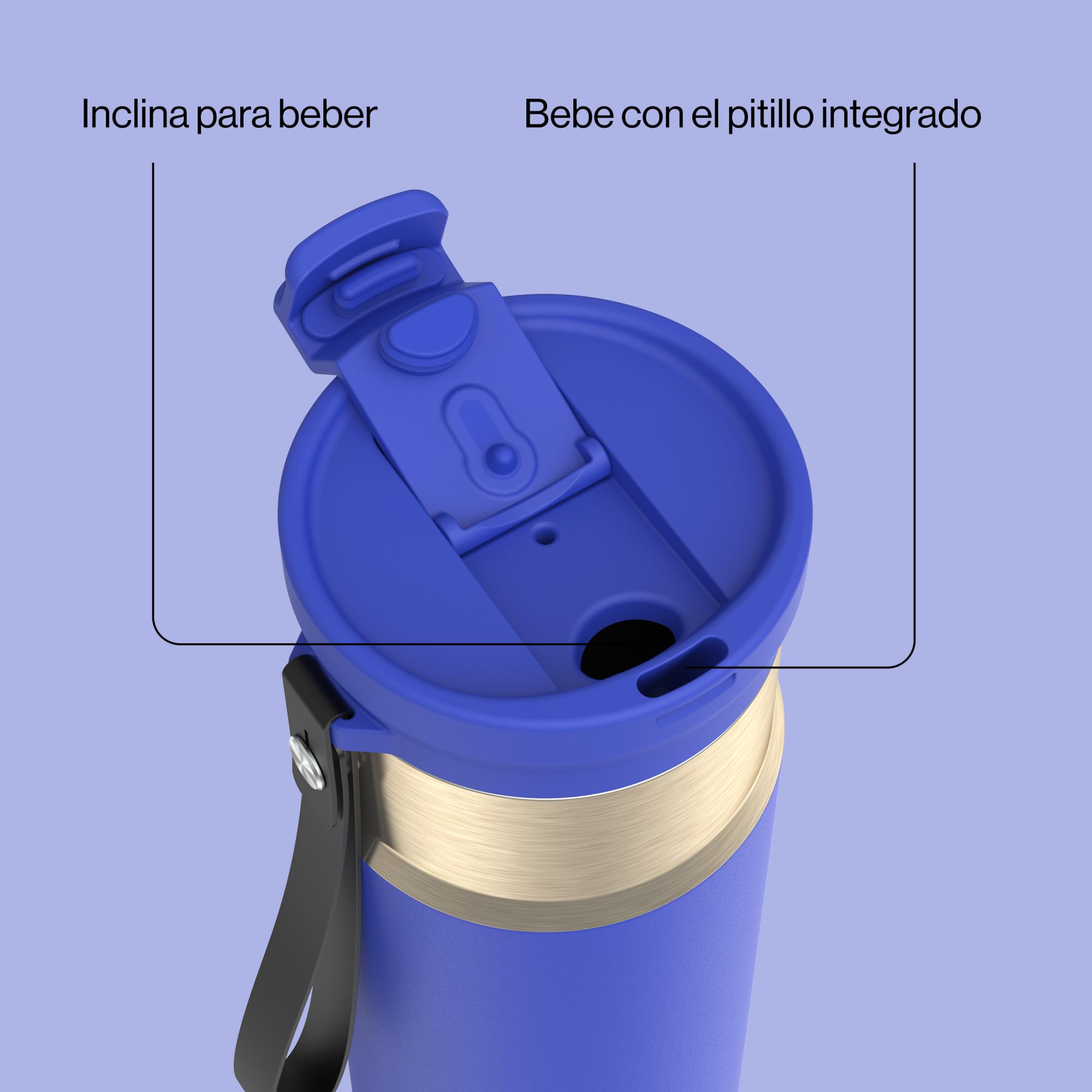 Contigo DualSip 24 oz Stainless Steel Vacuum-Insulated Water Bottle with Carry Strap & 2-in-1 Leakproof Lid (Straw or Spout), BPA-Free & Lead-Free, Dishwasher Safe