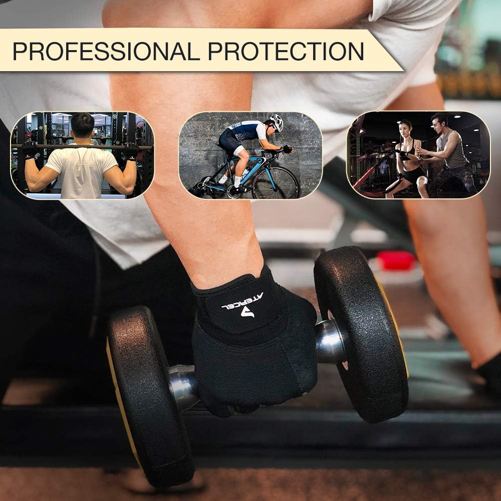 ATERCEL Workout Gloves for Men and Women, Exercise Gloves for Weight Lifting, Cycling, Gym, Training, Breathable and Snug fit