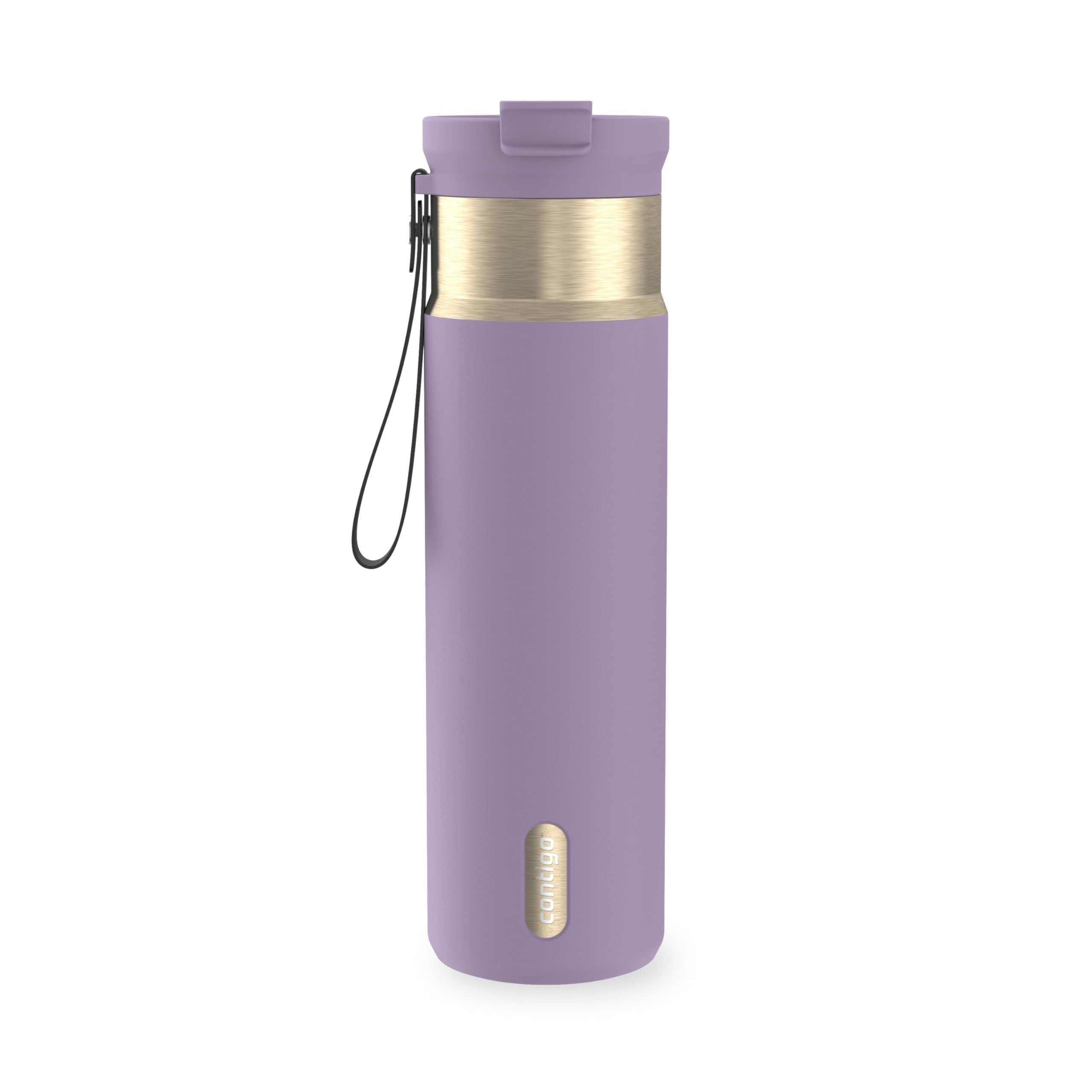 Contigo DualSip 24 oz Stainless Steel Vacuum-Insulated Water Bottle with Carry Strap & 2-in-1 Leakproof Lid (Straw or Spout), BPA-Free & Lead-Free, Dishwasher Safe