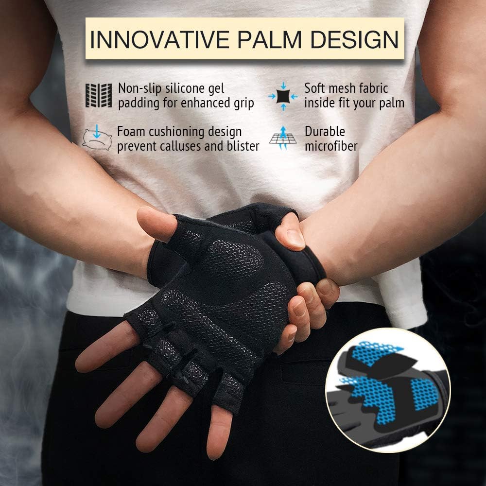 ATERCEL Workout Gloves for Men and Women, Exercise Gloves for Weight Lifting, Cycling, Gym, Training, Breathable and Snug fit