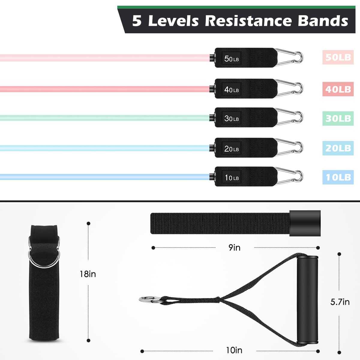 WELLTH HOUSE Resistance Bands with Handles Set - Wellth House