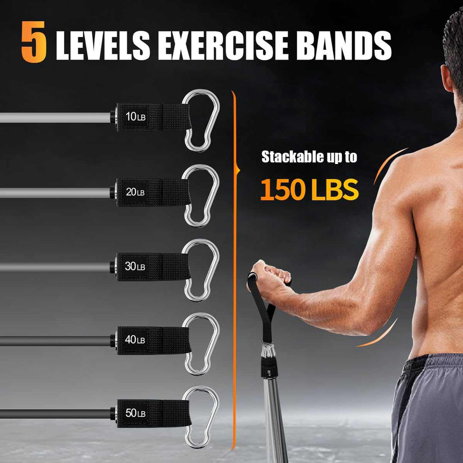 WELLTH HOUSE Resistance Bands with Handles Set - Wellth House