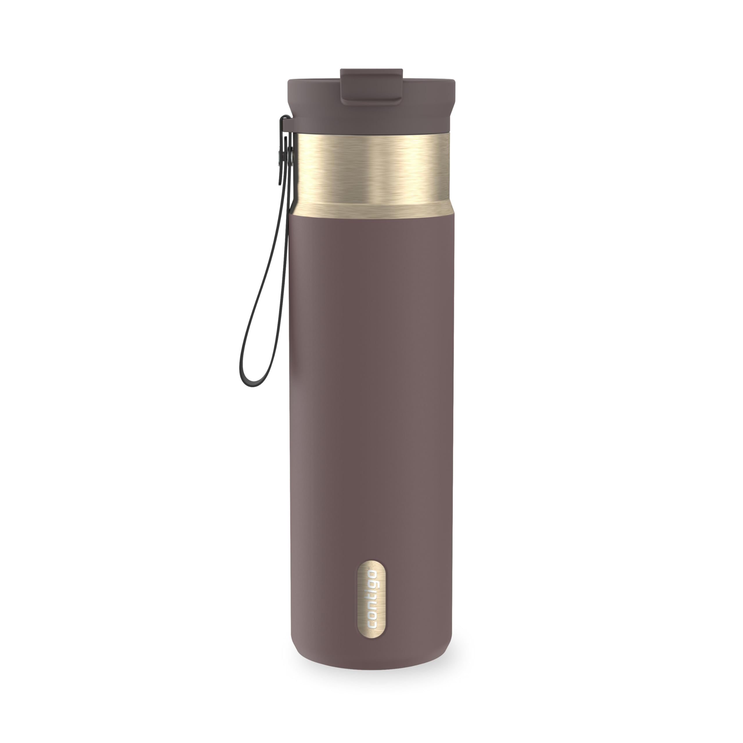 Contigo DualSip 24 oz Stainless Steel Vacuum-Insulated Water Bottle with Carry Strap & 2-in-1 Leakproof Lid (Straw or Spout), BPA-Free & Lead-Free, Dishwasher Safe