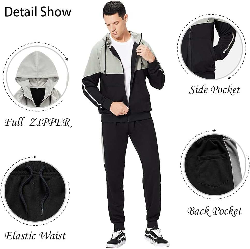 WELLTH HOUSE Men's Hooded Athletic Tracksuit Set - Wellth House