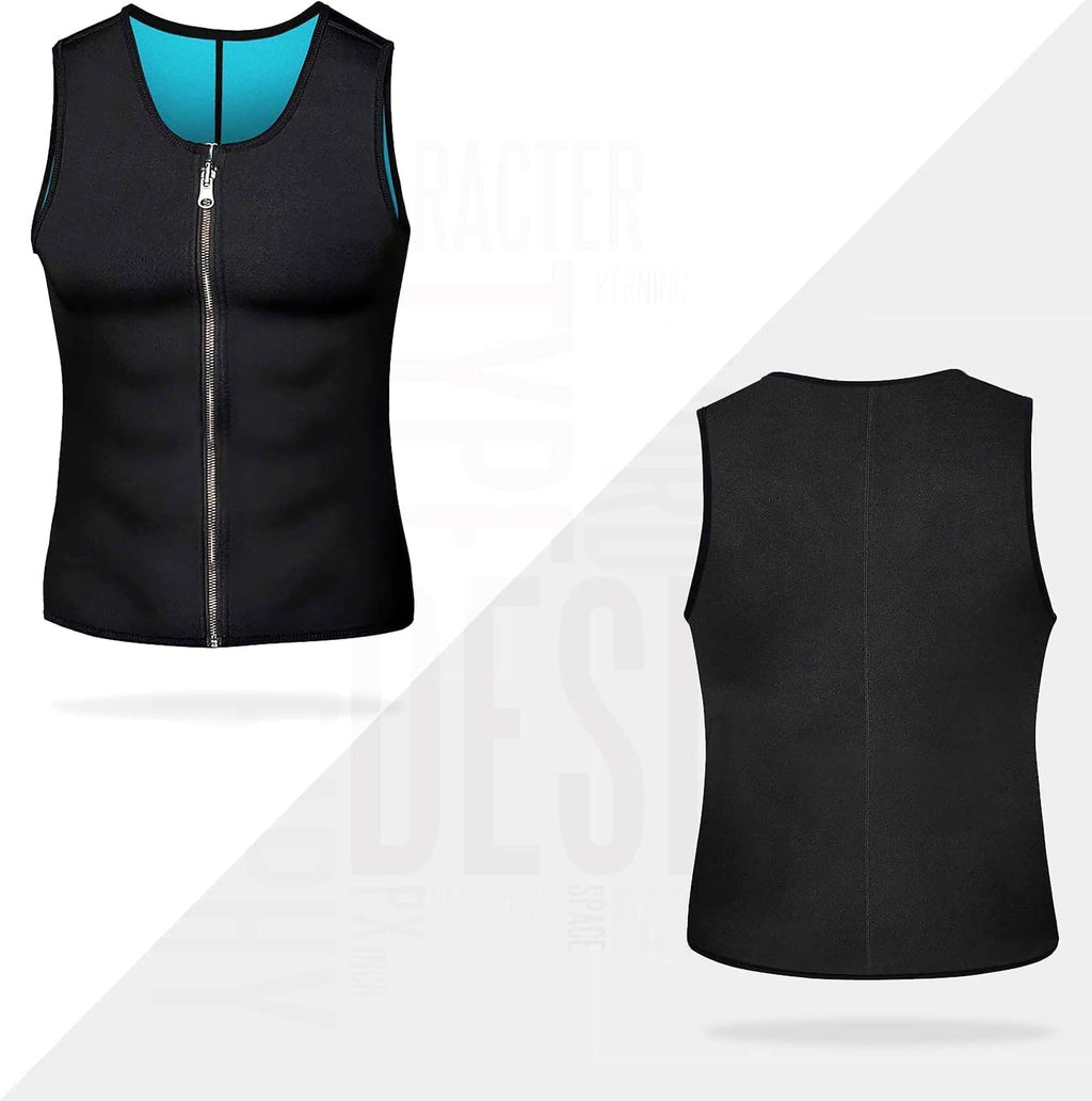 Men Sauna Vest Hot Sweat Waist Trainer Corset Neoprene Tank Top Shapewear Slimming Shirt Workout Suit