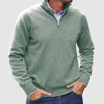 WELLTH HOUSE Men's Stand Collar Zipper Knit Sweater - Wellth House