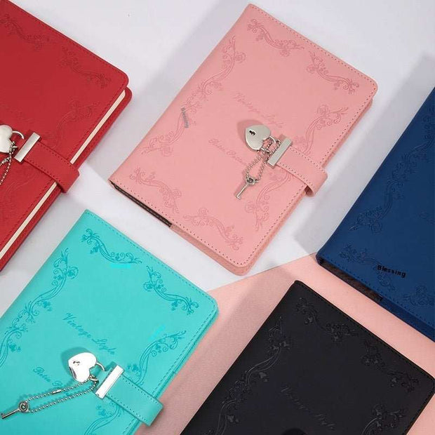 WELLTH HOUSE PU Creative Lock Diary Book - Wellth House