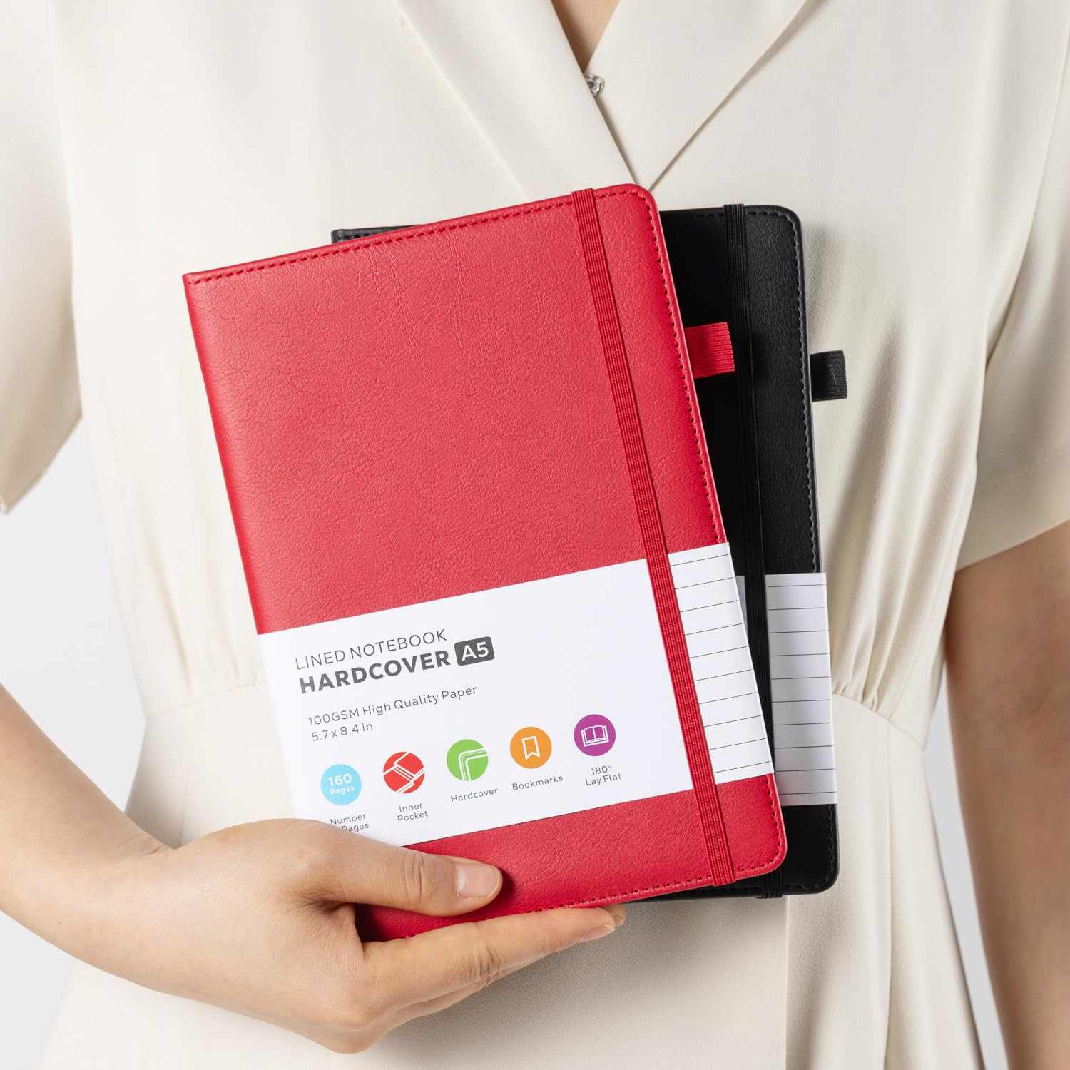 WELLTH HOUSE A5 Leather Hardcover Journal Notebook - Wellth House