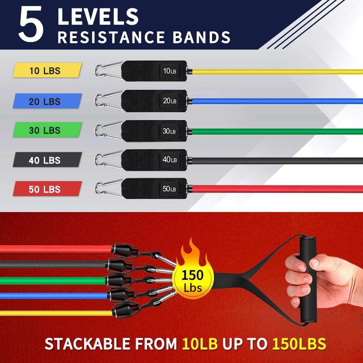 WELLTH HOUSE Resistance Bands with Handles Set - Wellth House