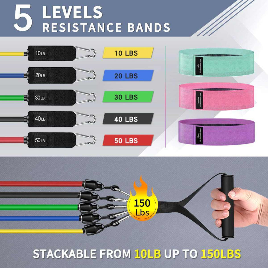 WELLTH HOUSE Resistance Bands with Handles Set - Wellth House