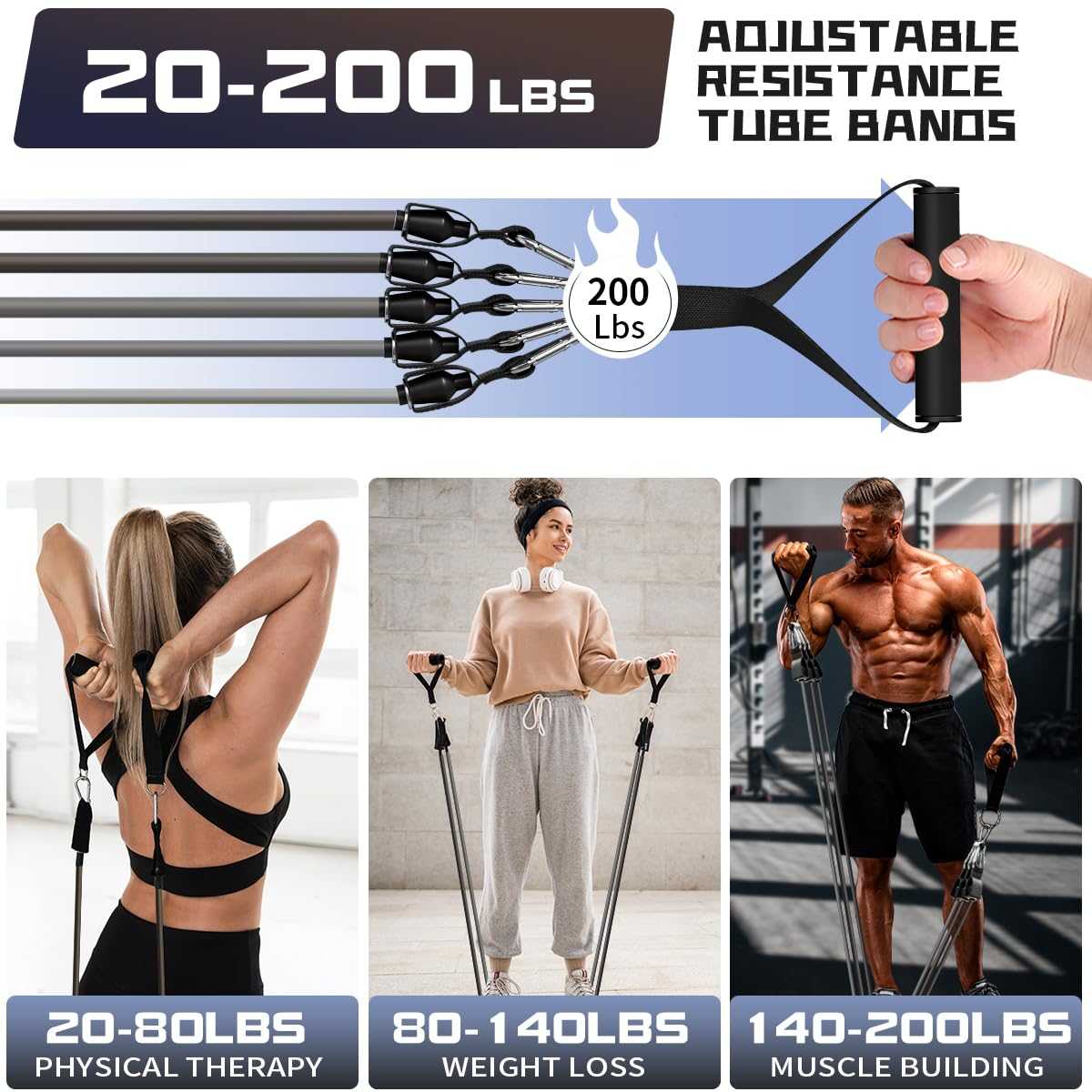 WELLTH HOUSE Resistance Bands with Handles Set - Wellth House